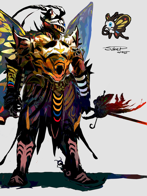 アゲハントモチーフの騎士