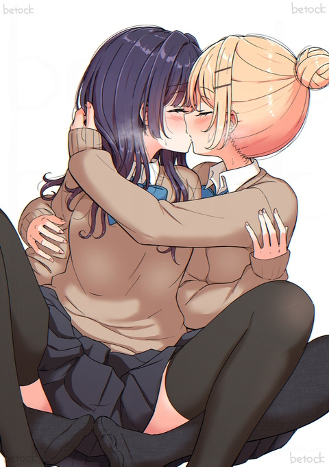 熱い百合キス